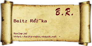 Beitz Réka névjegykártya